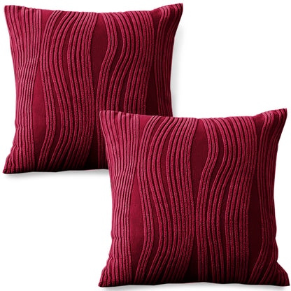 Nestiva Series Premium Knitting Jacquard Sofa Cushion Cover - Burgundy
