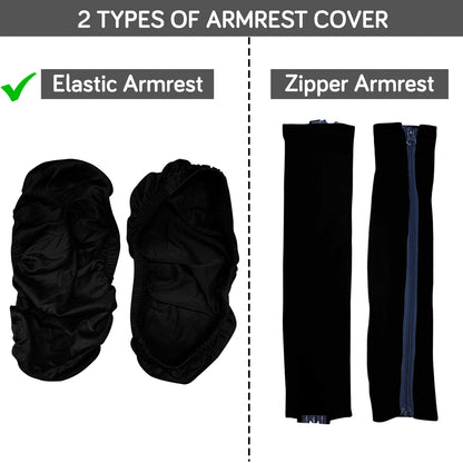 140gsm Armrest Covers for Office Chair (Elastic Style), 1 Pair, Black