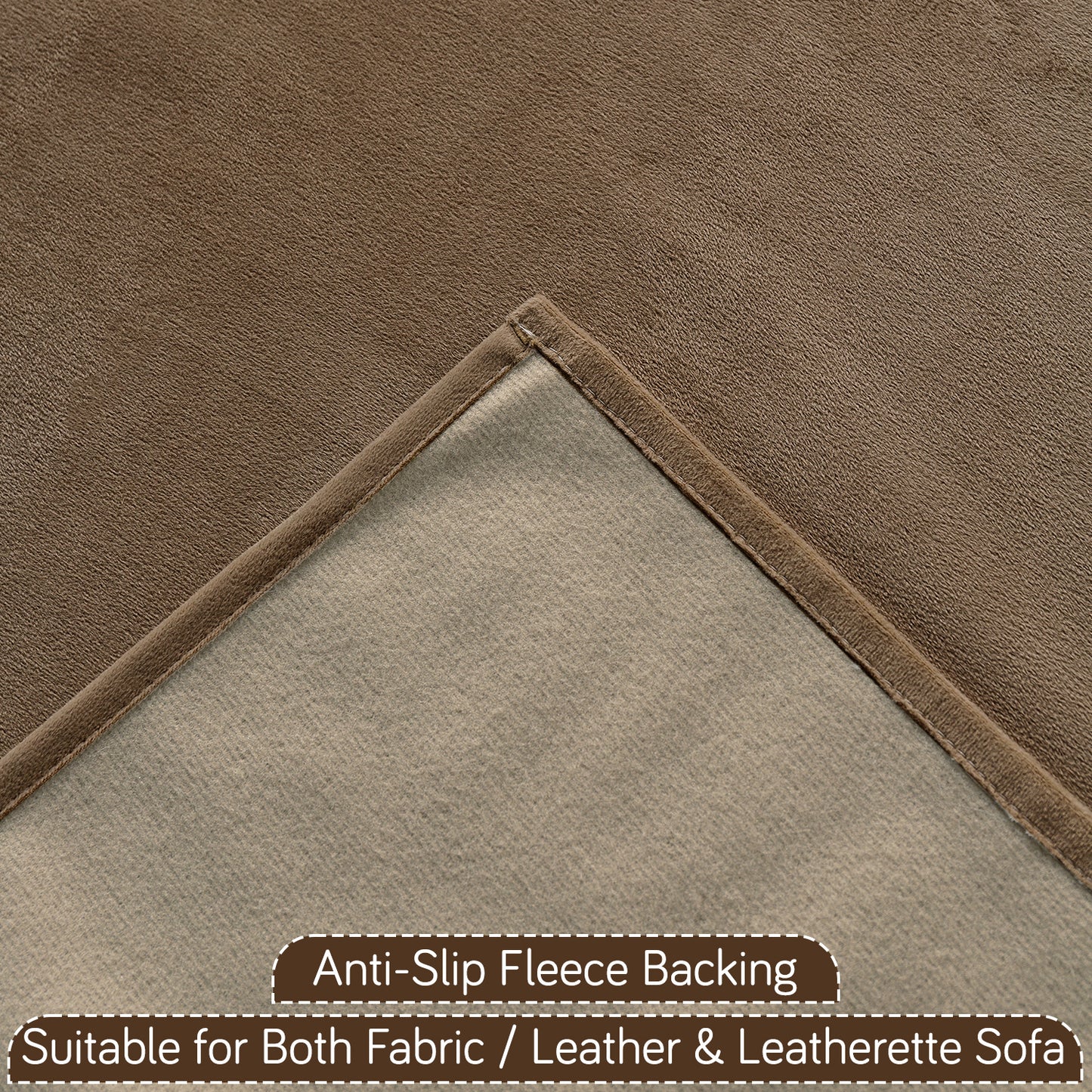 Holland Velvet 5-Seater Sofa Cover (3+1+1), TasselTone Series | Warm Taupe