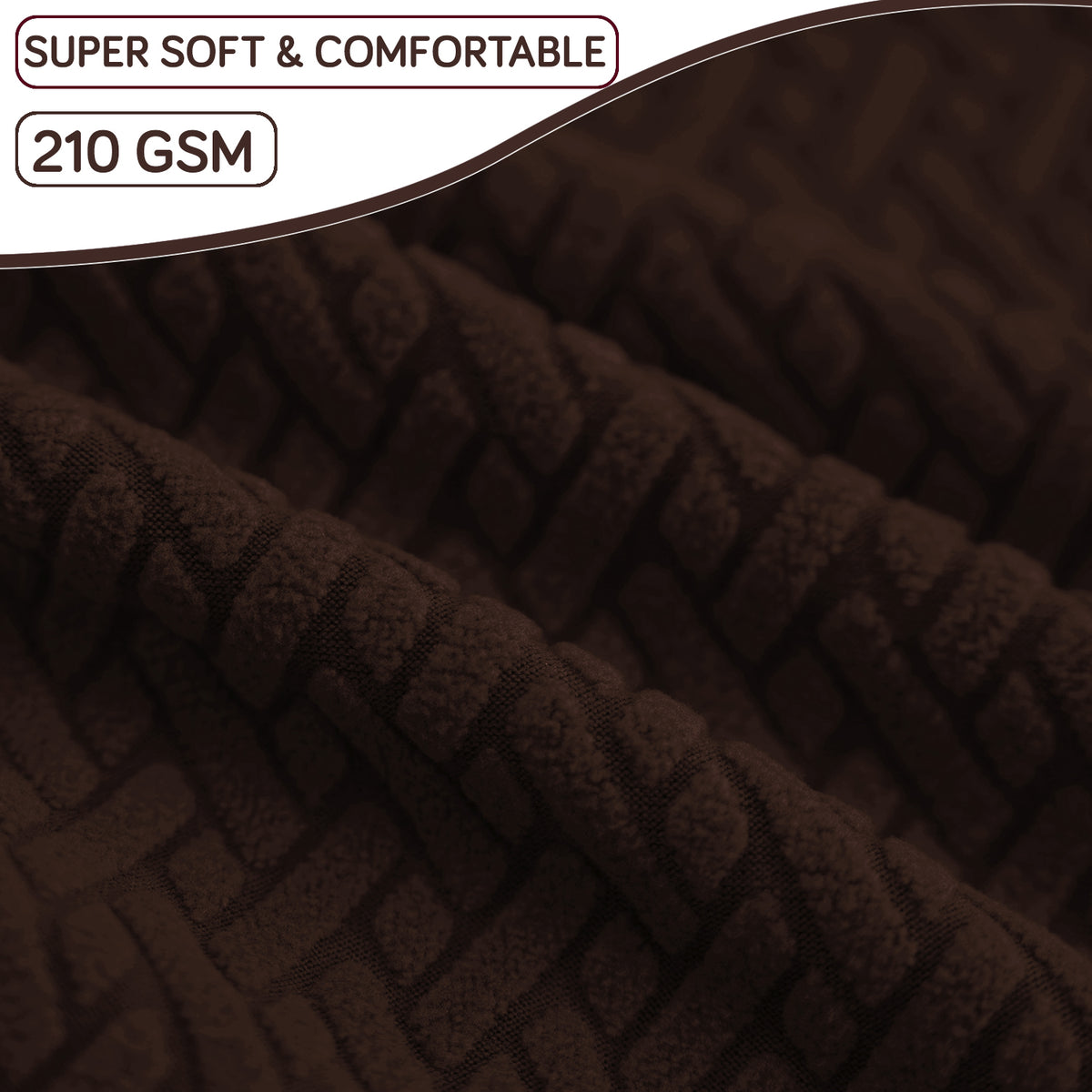 Premium Jacquard Fully Covered Cover for Mid Century Modern Dining Chair, Chocolate Brown