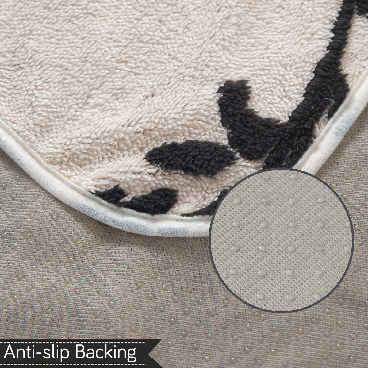 Luxury Plush Sherpa Anti-Slip Sofa Cover Mat, 'Noirea Series'| Botanical Vine