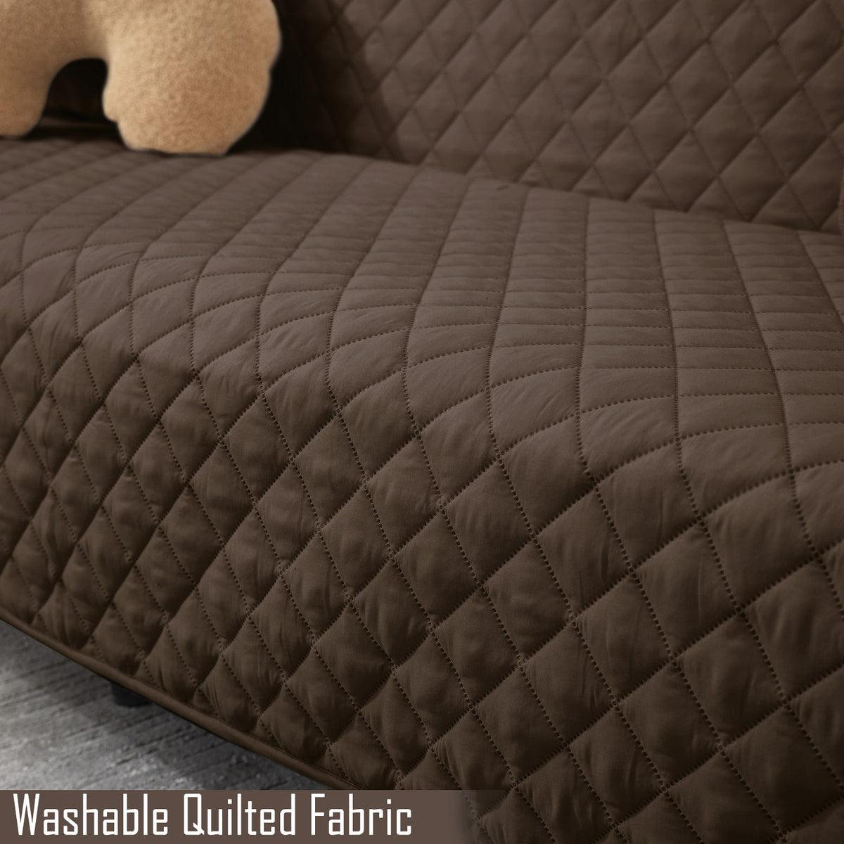 Washable quilted fabric sofa cover