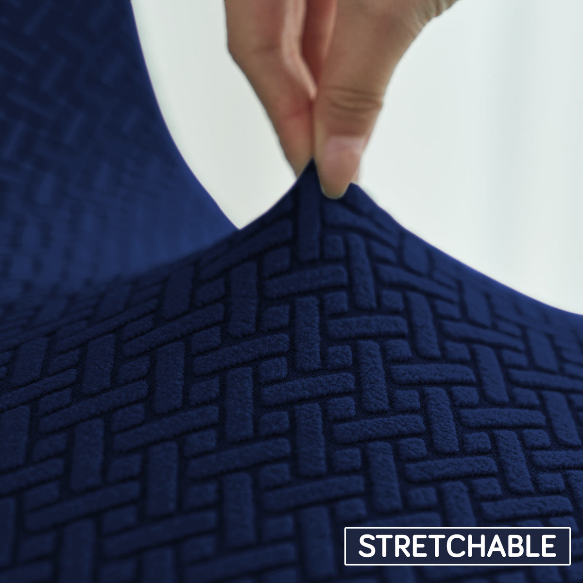 Premium Jacquard Stretchable Tub Chair Cover Slipcover, Navy Blue