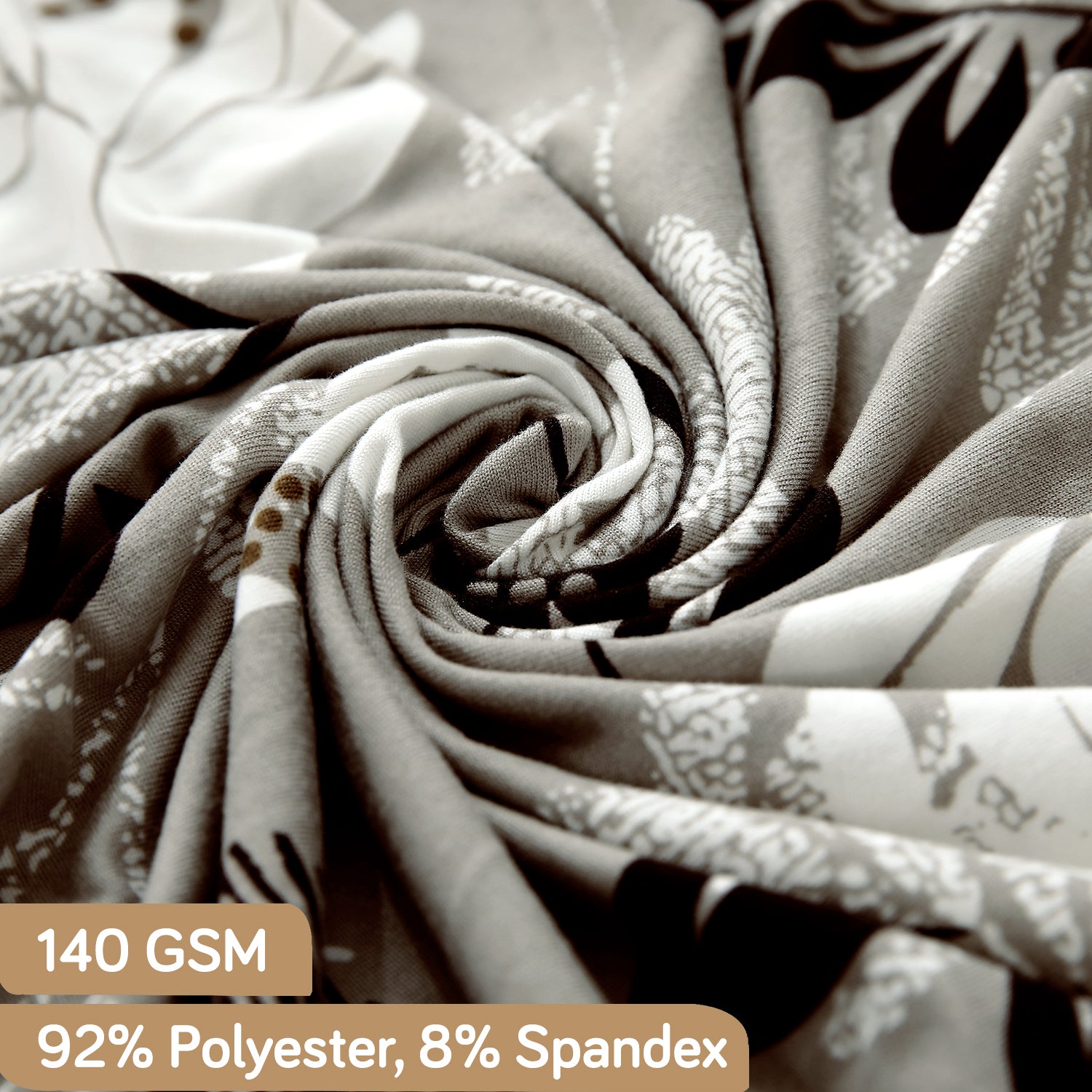 Polyester machine washable Feather Brown Floral Colour elastic sofa cover