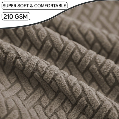HOKIPO Premium Jacquard Fully Covered Cover for Mid Century Modern Dining Chair, Taupe Brown
