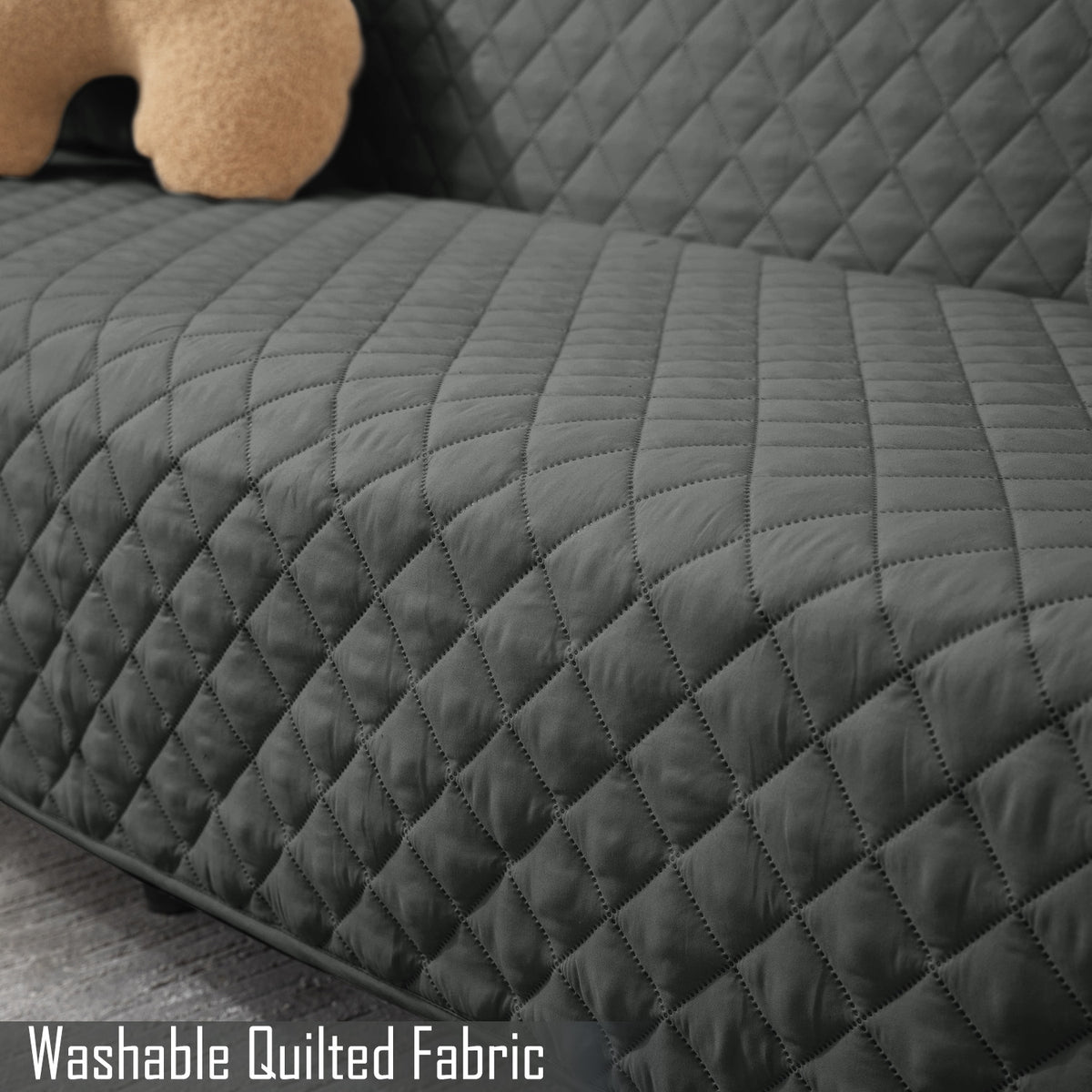 Washable quilted fabric sofa cover