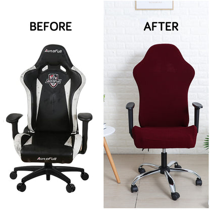 Gaming Chair Cover Stretchable Elastic Jacquard Computer Rotating Chair Seat Covers Slipcover, Burgundy