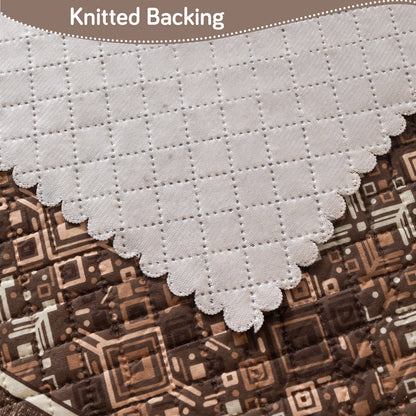 LoomVerse Quilted Sofa Cover Set Washable Sofa Panel for Seat & Back - Rustic Lattice