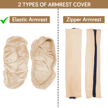 140gsm Armrest Covers for Office Chair (Elastic Style), 1 Pair, Beige