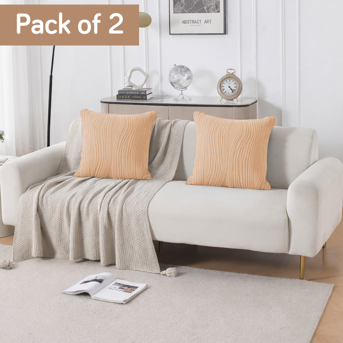 Nestiva Series Premium Knitting Jacquard Sofa Cushion Cover - Blush Beige