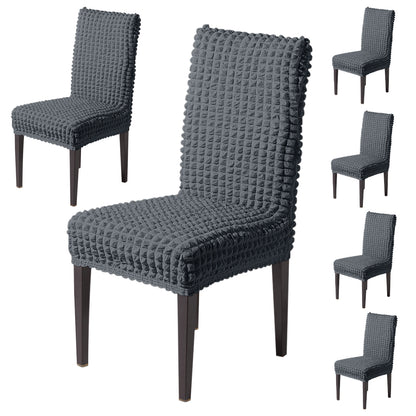 Aria Nova Bubble 280 GSM Dining Chair Cover Set of 1/2/4/6, Dark Grey