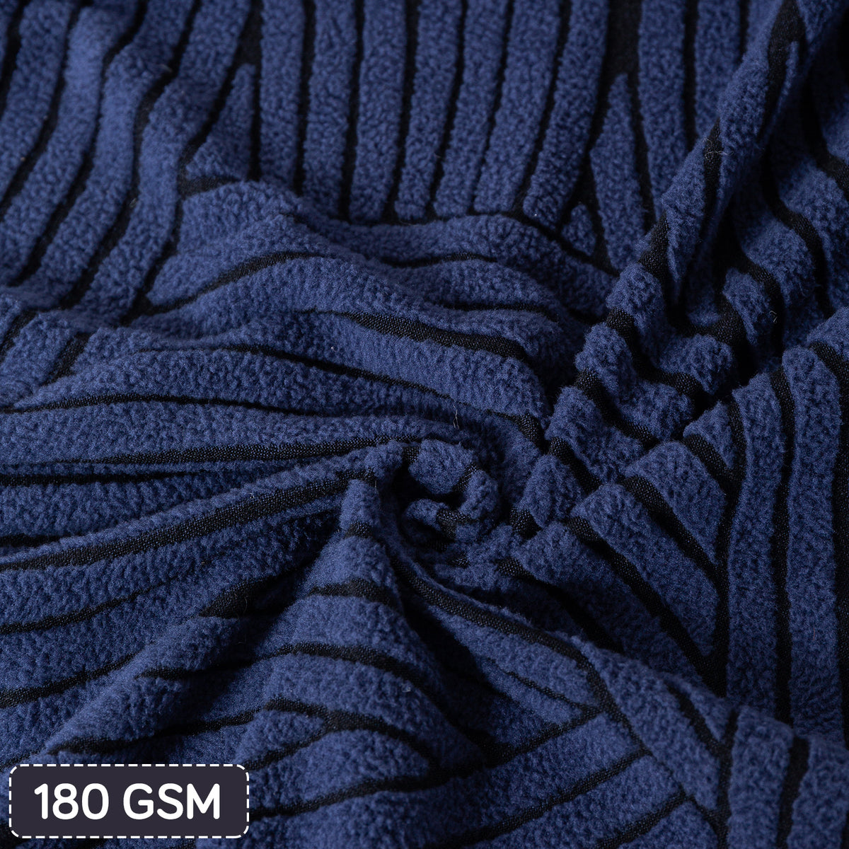 WaveLine Series 180 GSM Jacquard Chair Cover Set of 1/2/4/6, Royal Blue