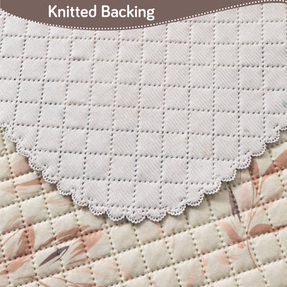 LoomVerse Quilted Sofa Cover Set Washable Sofa Panel for Seat & Back - Petal Harmony