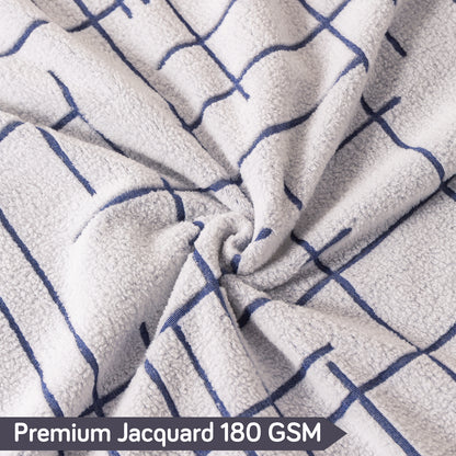 'Crossline Series' 180 GSM Jacquard Chair Cover Set 1/2/4/6, Navy Blue