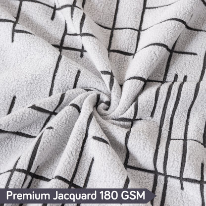 'Crossline Series' Jacquard Cushion Cover Set of 2, Dark Grey