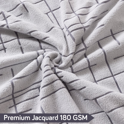 'Crossline Series' Jacquard Cushion Cover Set of 2, Light Grey