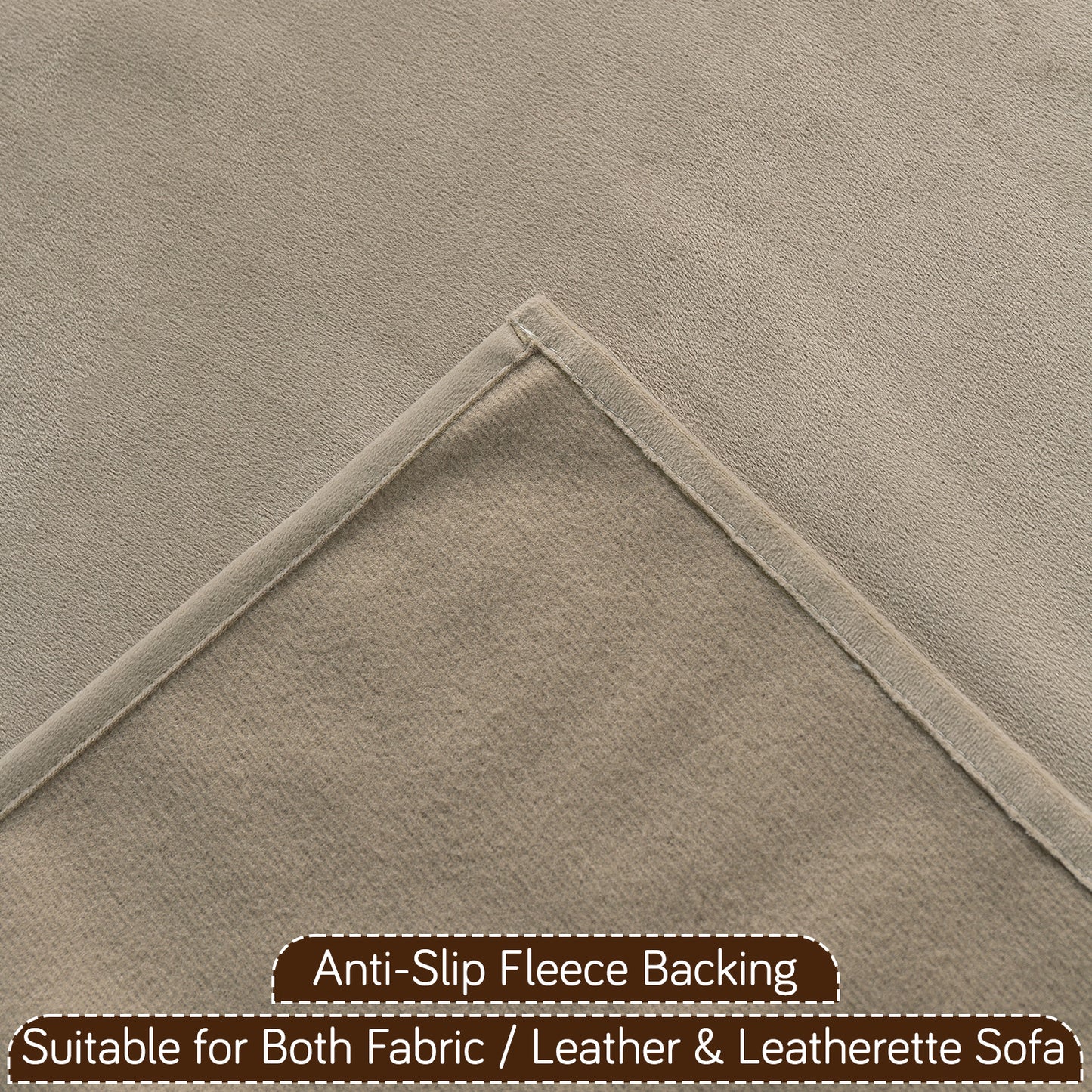 Holland Velvet 5-Seater Sofa Cover (3+1+1), TasselTone Series | Sand Beige