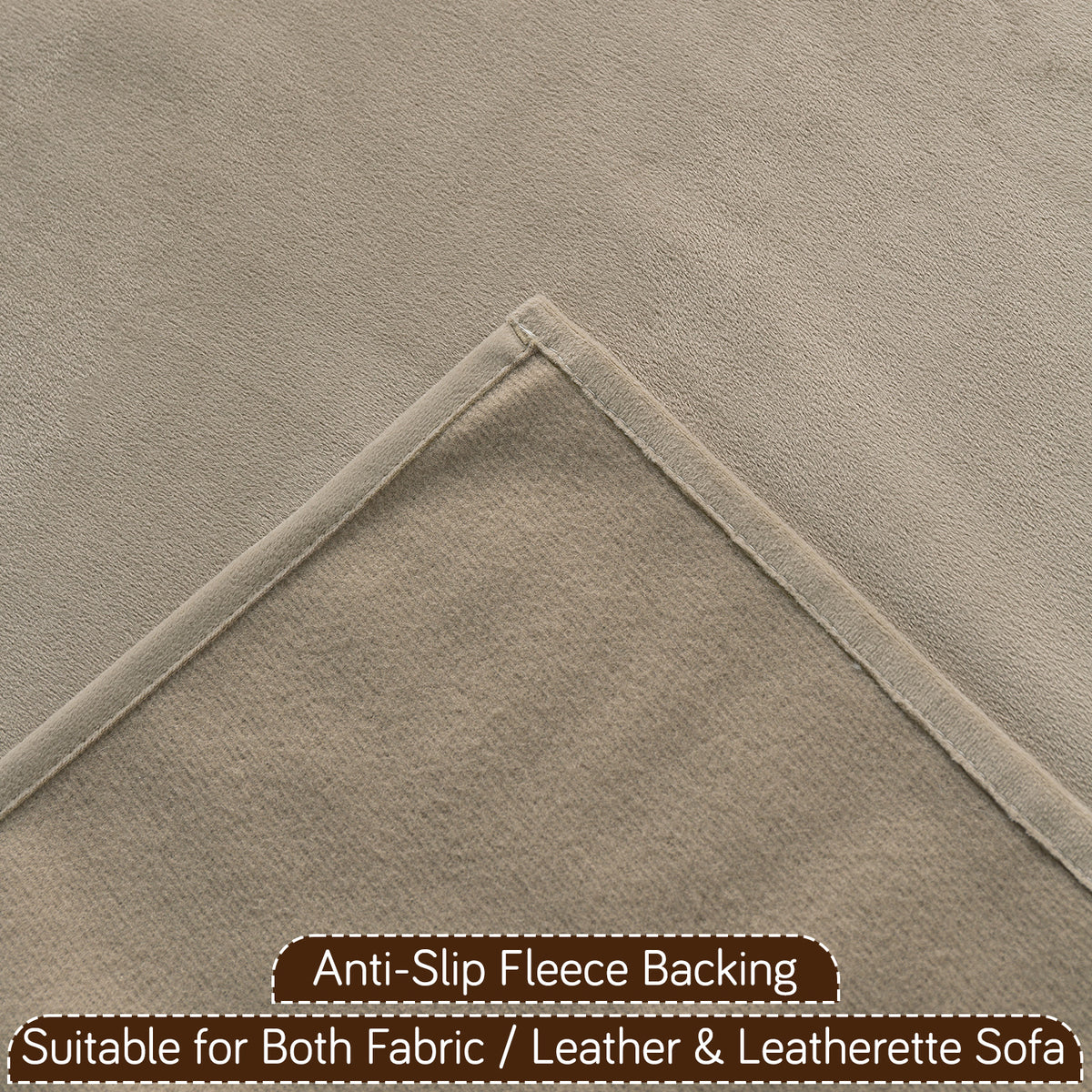 Holland Velvet 5-Seater Sofa Cover (3+1+1), TasselTone Series | Sand Beige