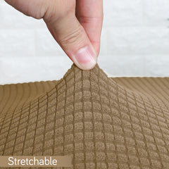 Stretchable Jacquard Office Chair Slipcover for Rotating Chair, Light Brown