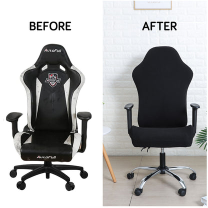 Gaming Chair Cover Stretchable Elastic Jacquard Computer Rotating Chair Seat Covers Slipcover, Black