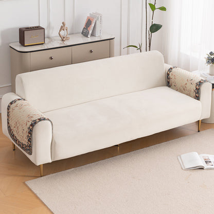 LoomVerse Quilted Sofa Cover Set Washable Sofa Panel for Seat & Back - Petal Harmony