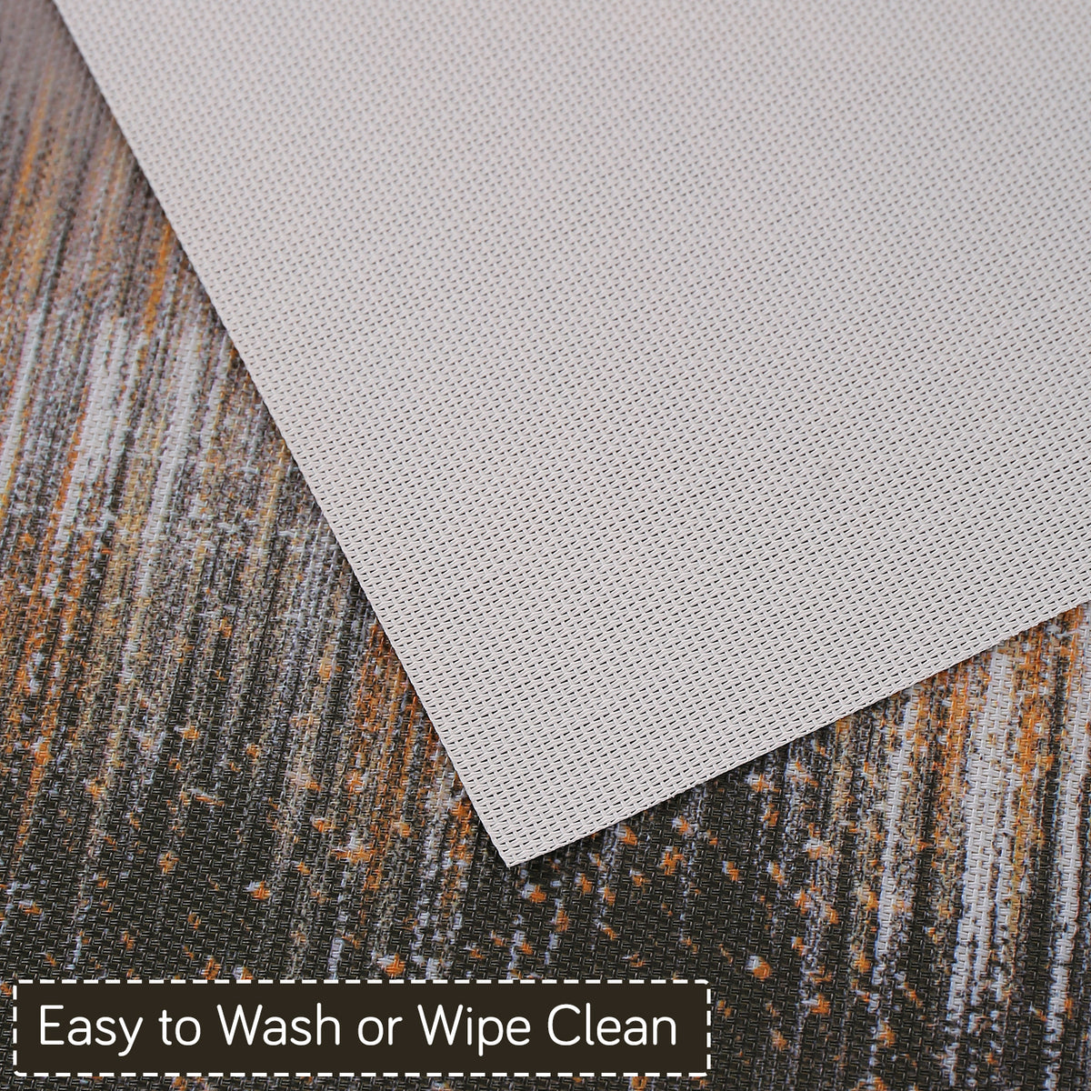 Marble Fusion PVC Mats for Dining Table, Mineral Rain - Embered Copper