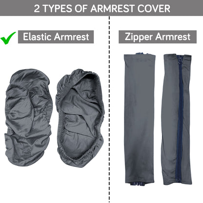 140gsm Armrest Covers for Office Chair (Elastic Style), 1 Pair, Grey