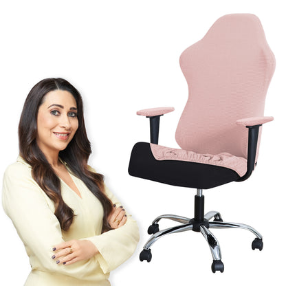 Gaming Chair Cover Stretchable Elastic Jacquard Computer Rotating Chair Seat Covers Slipcover, Pink