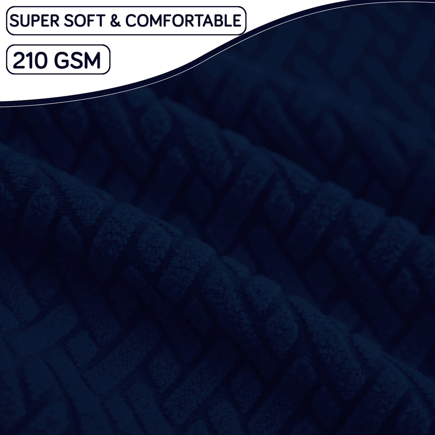 HOKIPO Premium Jacquard Fully Covered Cover for Mid Century Modern Dining Chair, Navy Blue