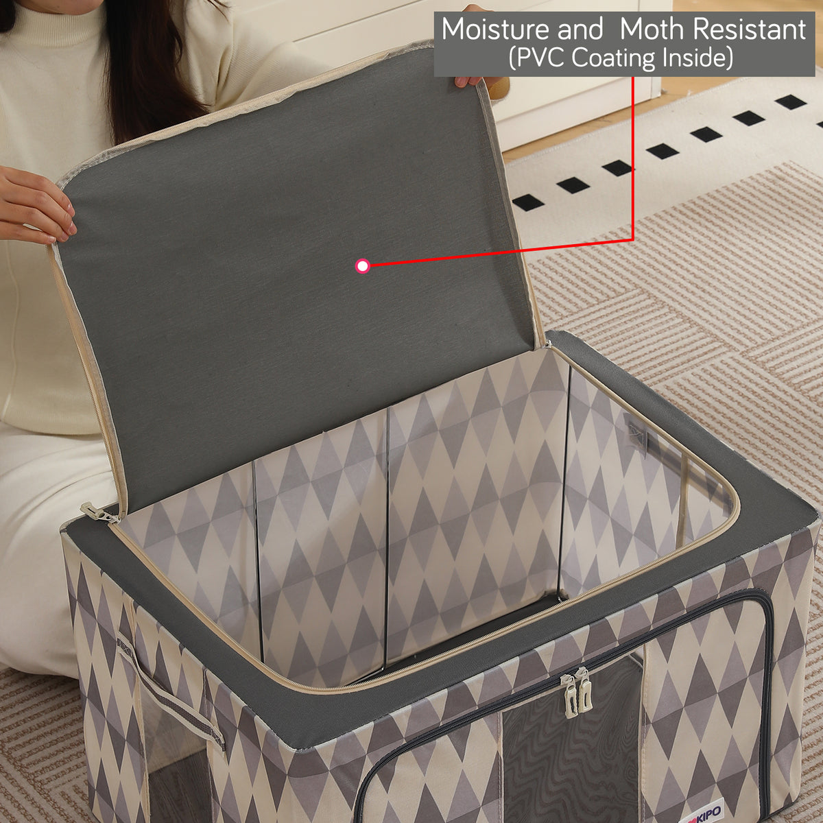 Folding Cloth Storage Box and Organizer for Wardrobe - Ash Mirage