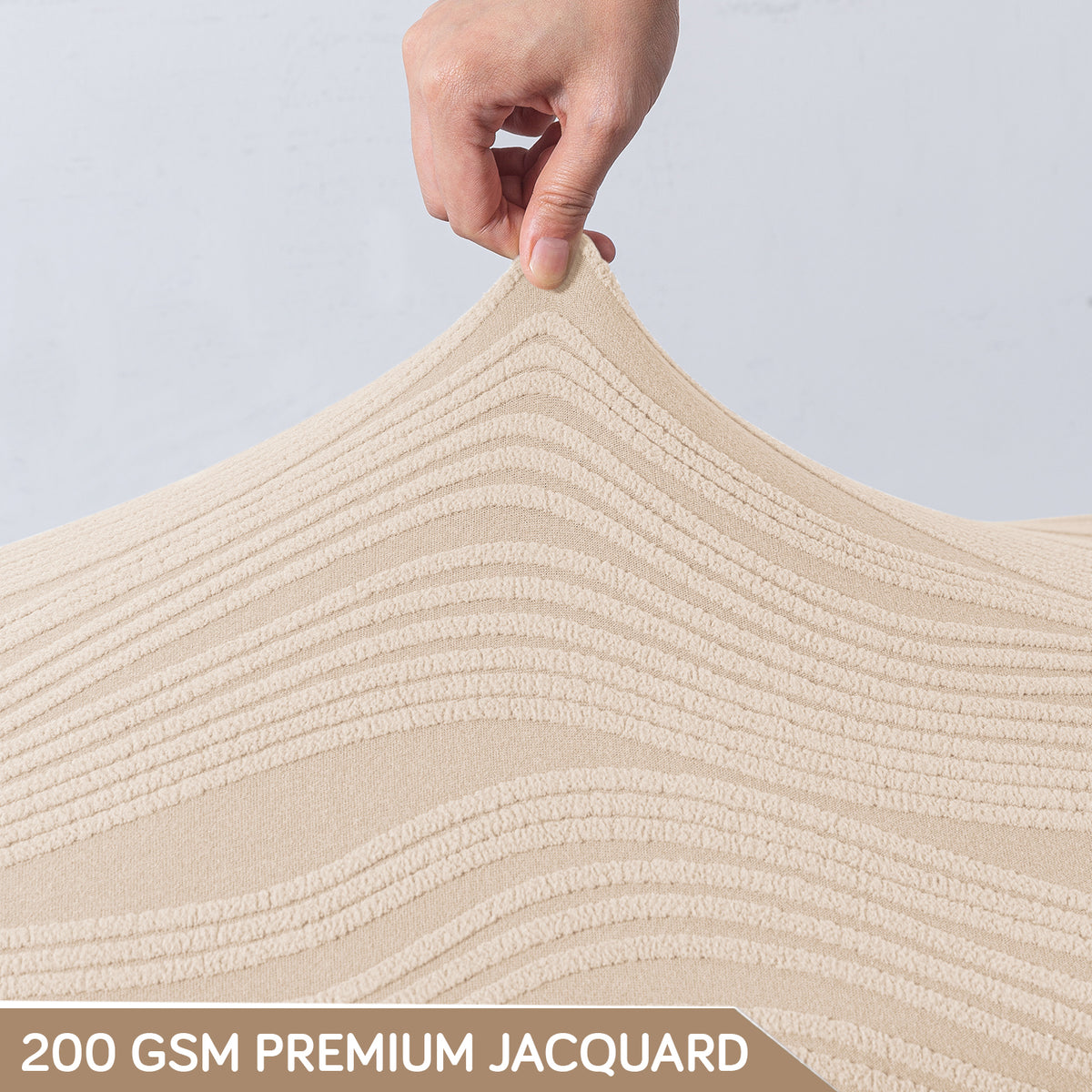 Nestiva Series 200gsm Knitting Jacquard Bench Cover - Skimmed Cream
