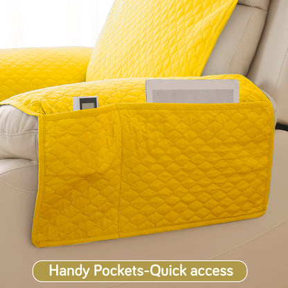 Quilted Recliner Mats for 1 Seater Recliner Sofa, Yellow