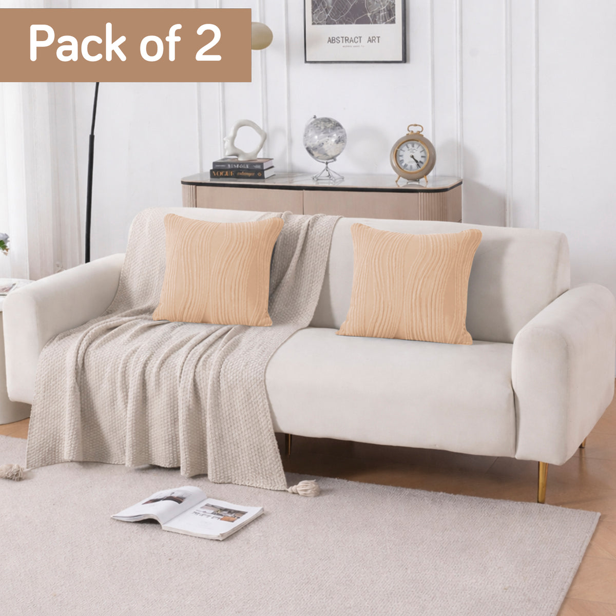 Nestiva Series Premium Knitting Jacquard Sofa Cushion Cover - Blush Beige