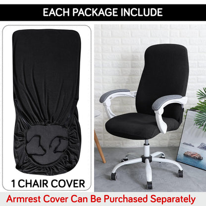 Water Repellent Office Chair Cover for Desk Chair (Mid-Back) – 210 GSM Stretch Jacquard – Washable, Durable & Anti-Slip – Fits Mid-Back Office Chairs, Black