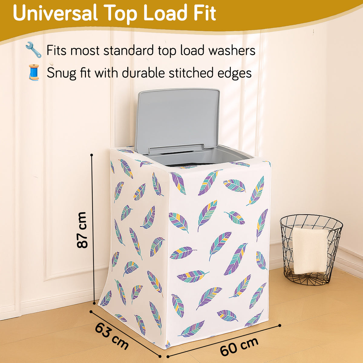 Buy Boho Feathers Print Washing Machine Cover - Protect from Moisture, Stains & Sun | Hokipo