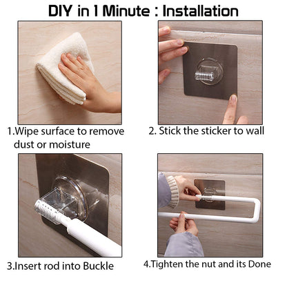 Magic Sticker Series Kitchen Tissue Paper Holder Bathroom Towel Napkin Hanger