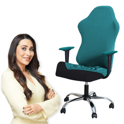 Stretchable Jacquard Elastic Gaming Chair Cover, Teal