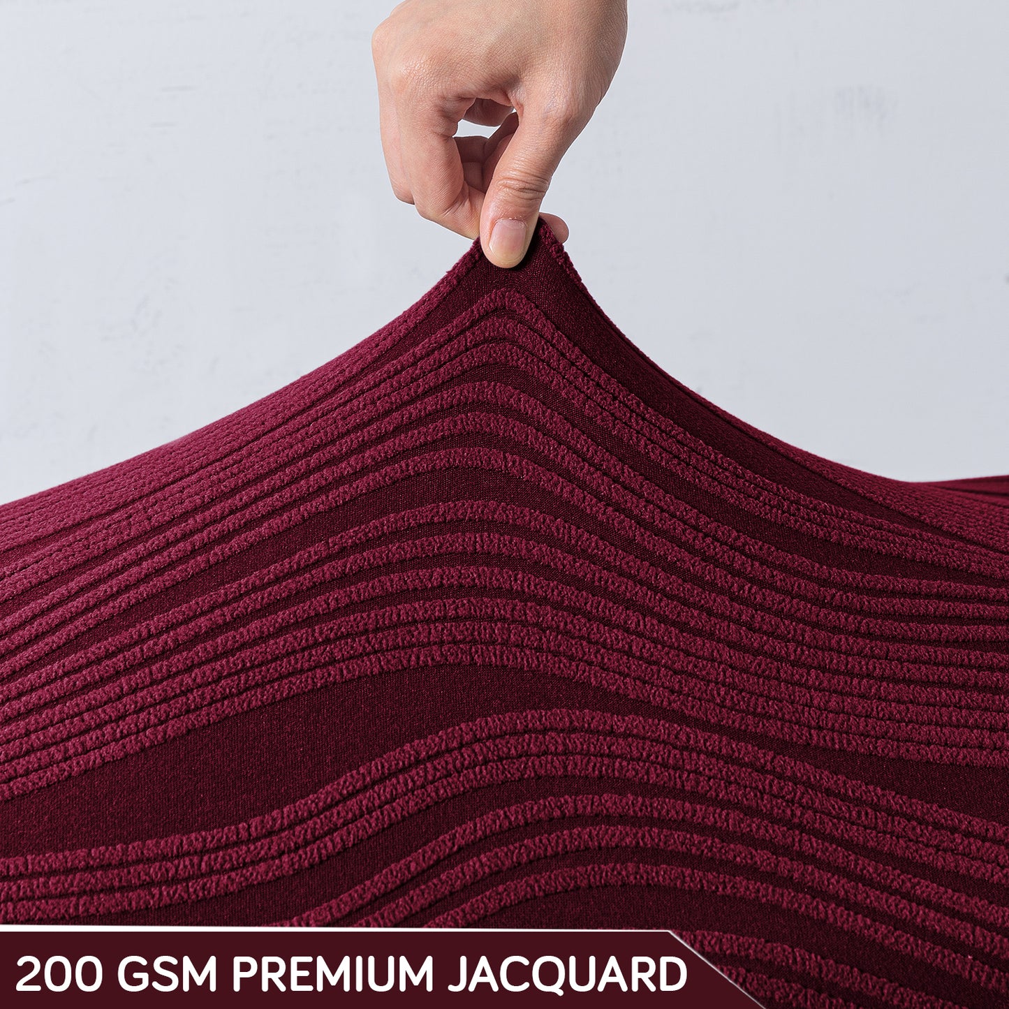 Nestiva Series Knitting Jacquard Stretchable Footstool Cover - Burgundy