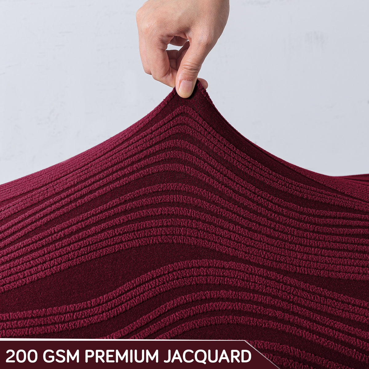 Nestiva Series Knitting Jacquard Stretchable Footstool Cover - Burgundy