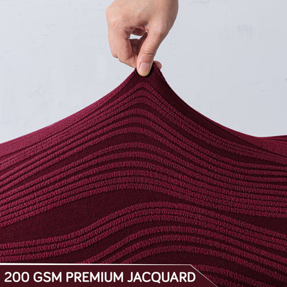 Nestiva Series Knitting Jacquard Stretchable Footstool Cover - Burgundy