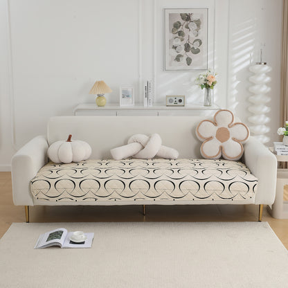 HOKIPO Water Repellent + Waterproof Quilted Sofa Mats, Natural Beige Abstract Art
