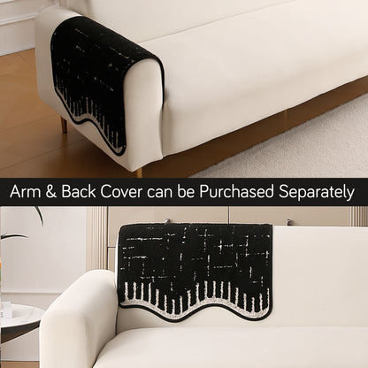 Premium Supple Soft Wavy Sofa Cover Mat, Black