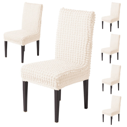 Aria Nova Bubble 280 GSM Dining Chair Cover Set of 1/2/4/6, Light Cream