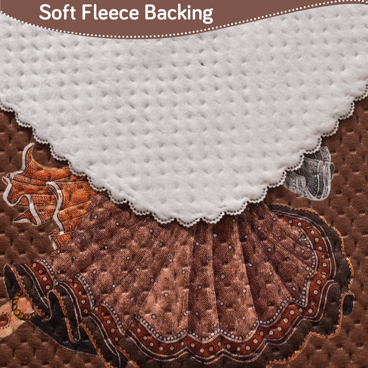 HeavenHue Fleece Soft Touch Quilted Sofa Cover Set Washable Sofa Panel for Seat & Back - Nritya Echo
