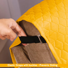 Quilted Recliner Mats for 1 Seater Recliner Sofa, Yellow