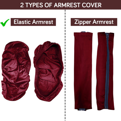 140gsm Armrest Covers for Office Chair (Elastic Style), 1 Pair, Burgundy