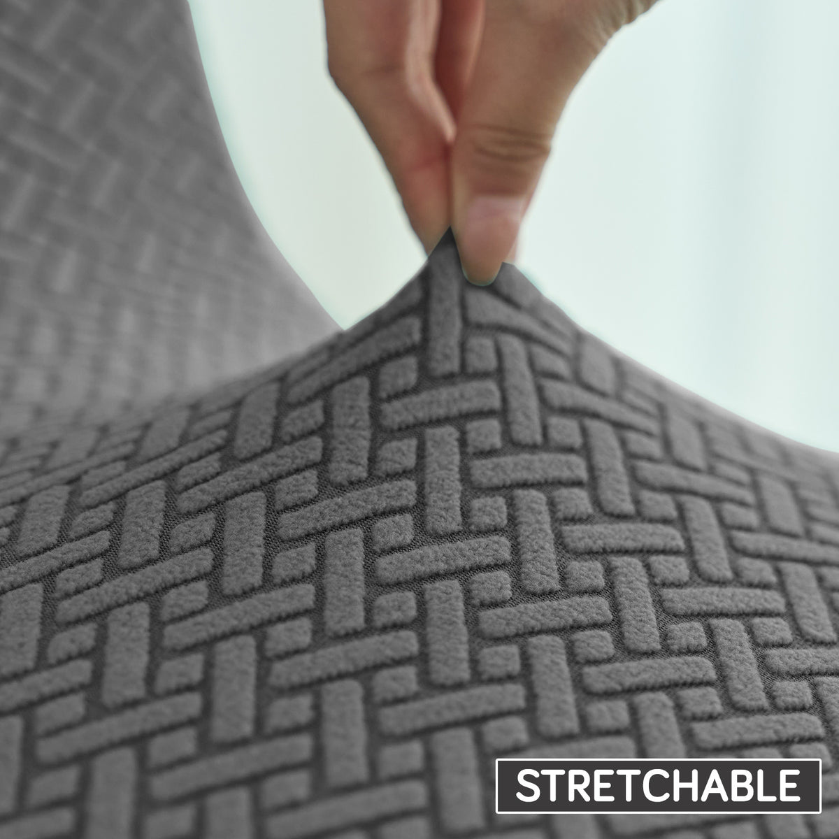 Premium Jacquard Stretchable Tub Chair Cover Slipcover, Grey