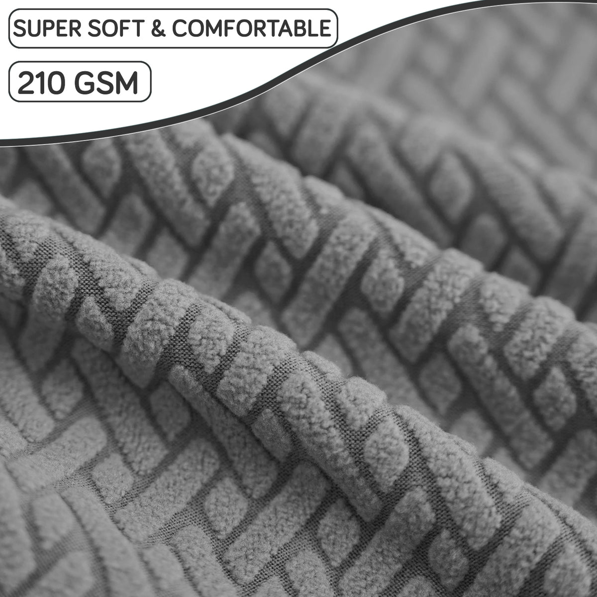 Premium Jacquard Fully Covered Cover for Mid Century Modern Dining Chair, Grey