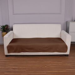 Quilted Sofa Cover Mat for 1/2/3 Seater Sofa, Dark Coffee