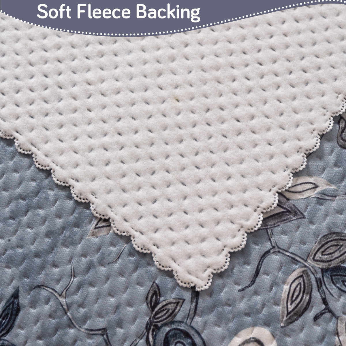 HeavenHue Fleece Soft Touch Quilted Sofa Cover Set Washable Sofa Panel for Seat & Back - Frosted Petals